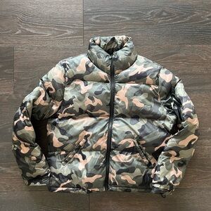 Ci Sono Green and Black Puffer Jacket